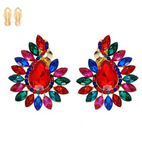 VINTAGE INSPIRED CRYSTAL WAVE CLIP-ON EARRINGS