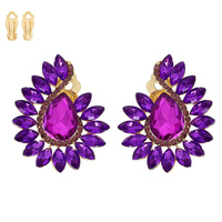 VINTAGE INSPIRED CRYSTAL WAVE CLIP-ON EARRINGS