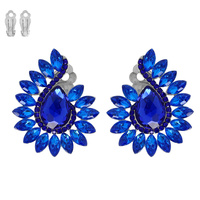 VINTAGE INSPIRED CRYSTAL WAVE CLIP-ON EARRINGS