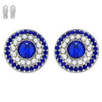 CRYSTAL RHINESTONE PAVE PEARL CLIP-ON EARRING