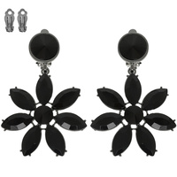 FLORAL MULTI-CUT CRYSTAL CLIP ON EARRINGS