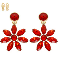 FLORAL MULTI-CUT CRYSTAL CLIP ON EARRINGS