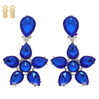 FLORAL PEAR-CUT GEMSTONE CLIP ON EARRINGS