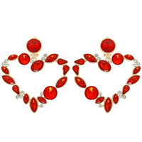 CRYSTAL OPEN HEART DROP CLIP EARRINGS