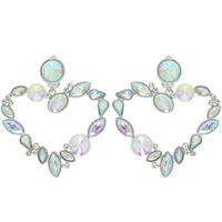CRYSTAL OPEN HEART DROP CLIP EARRINGS