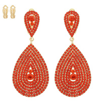 CRYSTAL PAVE TEARDROP CLIP-ON EARRINGS