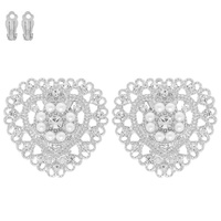 FILIGREE HEART SHAPED CLIP-ON EARRINGS