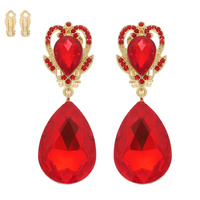 CROWN HALO CRYSTAL CLIP ON EARRINGS