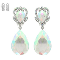 CROWN HALO CRYSTAL CLIP ON EARRINGS