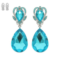 CROWN HALO CRYSTAL CLIP ON EARRINGS