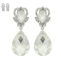 CROWN HALO CRYSTAL CLIP ON EARRINGS