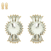 BAGUETTE CRYSTAL CLIP ON EARRINGS