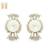 BAGUETTE CRYSTAL CLIP ON EARRINGS