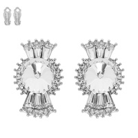 BAGUETTE CRYSTAL CLIP ON EARRINGS