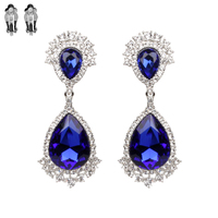 TEARDROP CRYSTAL HALO CLIP ON EARRINGS