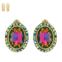 HALO JEWELED CLIP-ON STUD EARRINGS