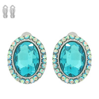HALO JEWELED CLIP-ON STUD EARRINGS