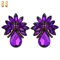PURPLE BEAUTIFUL TEARDROP GEM EARRINGS
