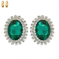 OVAL CUT SUNBURST DOUBLE HALO CLIP ON EARRINGS