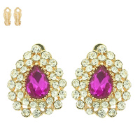 TEARDROP CRYSTAL HALO CLIP-ON EARRINGS
