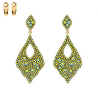 DANGLY STONE TEARDROP CLIP EARRING