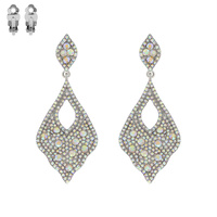 DANGLY STONE TEARDROP CLIP EARRING