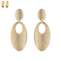 OVAL ETCHED METAL CLIP EARRING