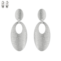 OVAL ETCHED METAL CLIP EARRING