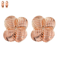 TEXTURED CLOVER METAL CLIP EARRING