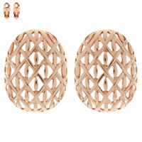 ART DECO CUT OUT METAL CLIP EARRING