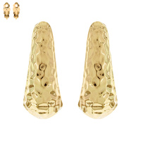 CRESCENT ETCHED METAL CLIP EARRING