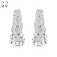 CRESCENT ETCHED METAL CLIP EARRING