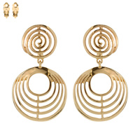 ROUND CUT OUT METAL CLIP EARRING