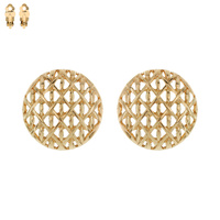 CUT OUT ROUND METAL CLIP EARRING