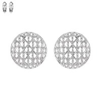 CUT OUT ROUND METAL CLIP EARRING