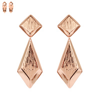 DIAMOND DROP METAL CLIP EARRING