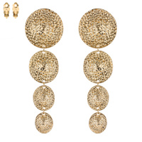 DANGLE METAL PLATES CLIP EARRING