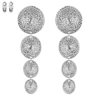 DANGLE METAL PLATES CLIP EARRING