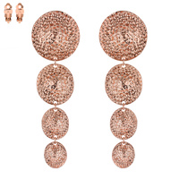 DANGLE METAL PLATES CLIP EARRING