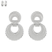 MULTI ETCHED METAL CLIP EARRING