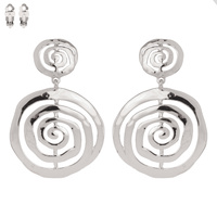 ETCHED SPIRAL METAL CLIP EARRING