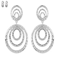 ETCHED SWIRL METAL CLIP EARRING