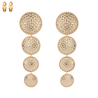 POLKA DOT ETCHED METAL CLIP EARRING
