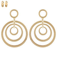 ROUND SWIRLS METAL CLIP EARRING