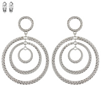 ROUND SWIRLS METAL CLIP EARRING