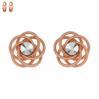 SPIRAL FLOWER METAL CLIP EARRING