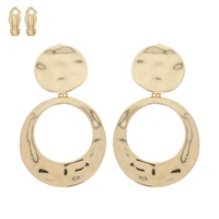 2-TIER HAMMERED METAL CLIP-ON EARRINGS