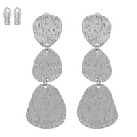 TEXTURED LINEAR DISC CLIP-ON EARRINGS