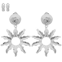 METAL SUNBURST CLIP ON EARRINGS
