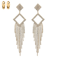 DANGLY RHINESTONE CLIP EARRING